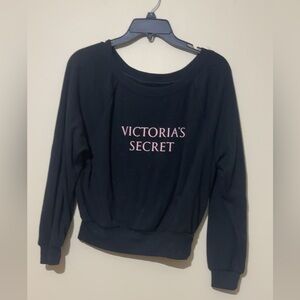 Victoria's Secret Black Sweatshirt with Pink Logo